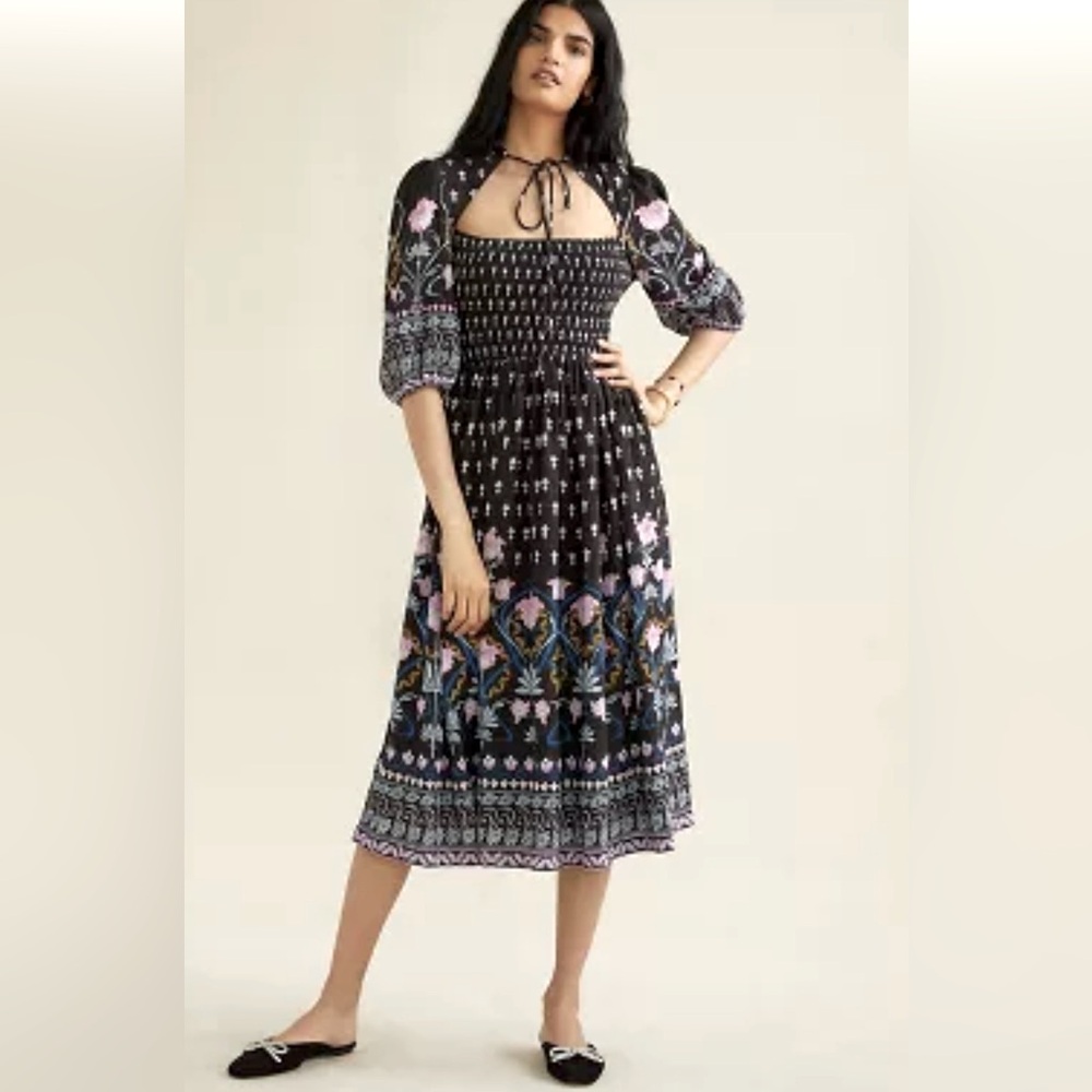 Anthropologie Dasha Smoked Midi Dress Size Medium